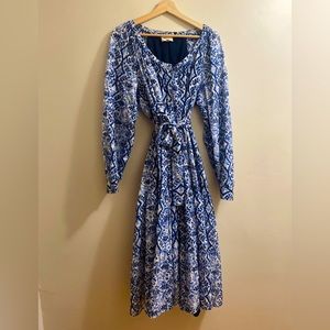 Blue Eyelet Provençal Dress
